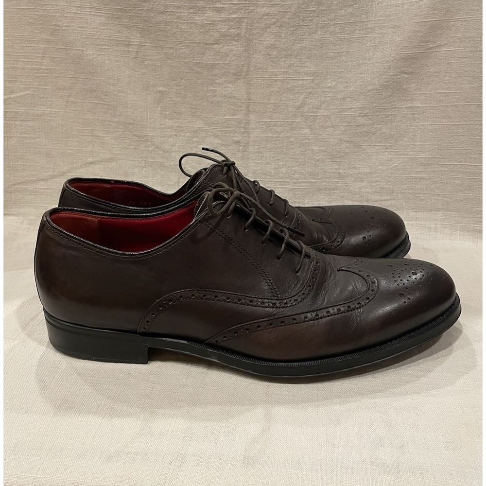 BARRETT Oxford Dark Brown Leather Full Brogue Wingtip Dress Shoes Men's Sz 10.5 - Picture 8 of 16